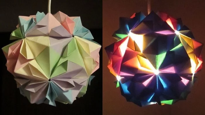 diy lampenschirm punkten origami