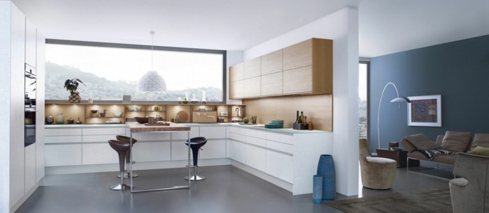 küchengestaltung moderne küche mit offenem wohnplan
