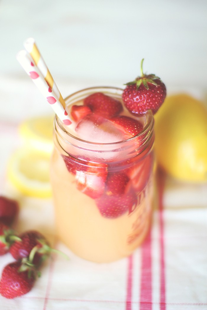 limonade selber machen sommer rezepte erdbeere
