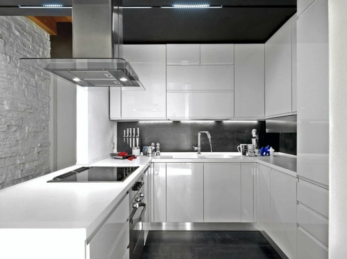 moderne küche kleine u förmige küche in weiß
