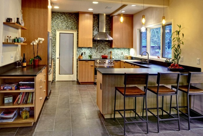 moderne küche schöne u förmige küche mit bodenfliesen