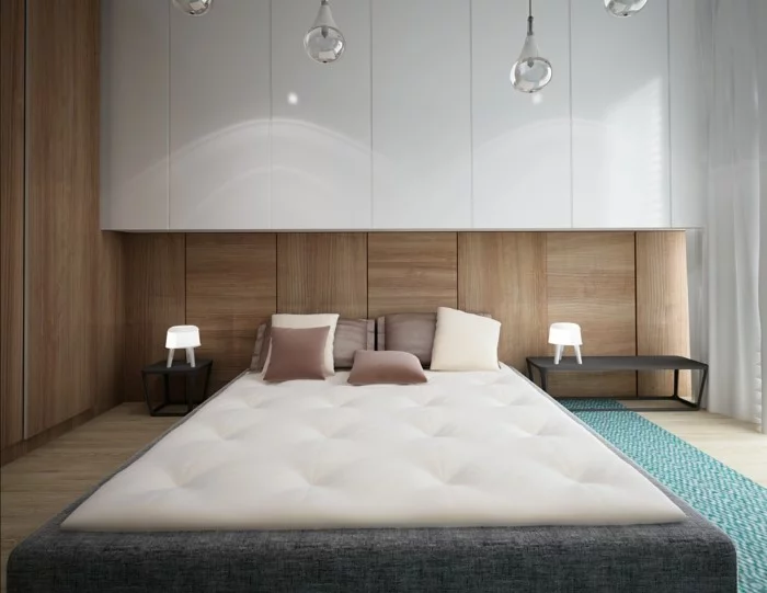 schöne wohnideen ausgefallenes skandinavisches schlafzimmer mit pendelleuchten
