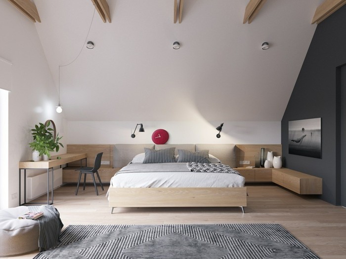 schöne wohnideen skandinavisches schlafzimmer mit schönen stoffmustern