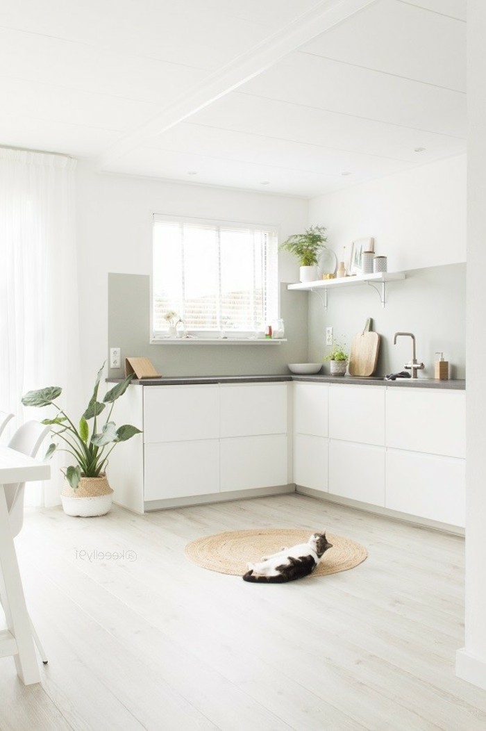 Moderne weiße Küche zeigt Stil und Eleganz, vereint Modernität und