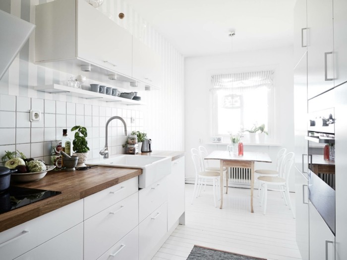 wohnideen küche innendesign in weiß offener wohnplan