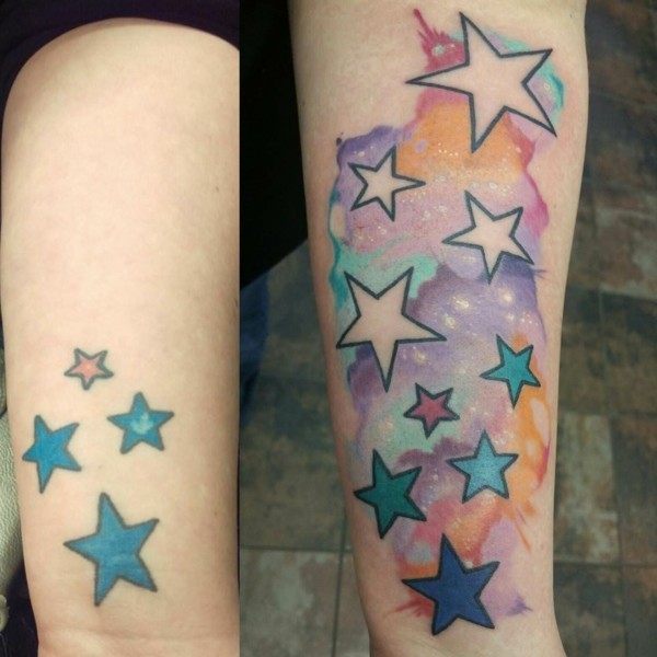 Sterne tattoo arm frau Stern Tattoo