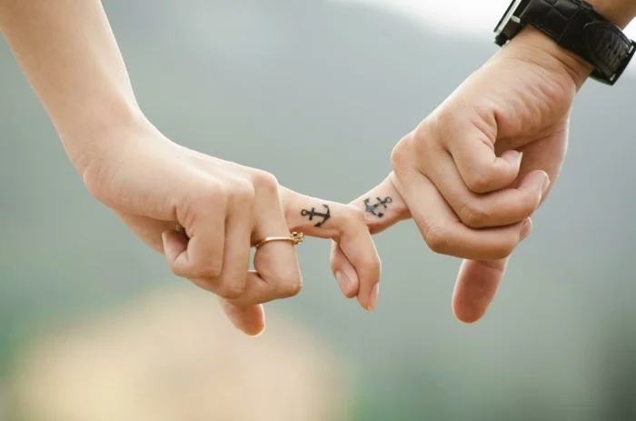 partner ideen ideen anker finger tattoos