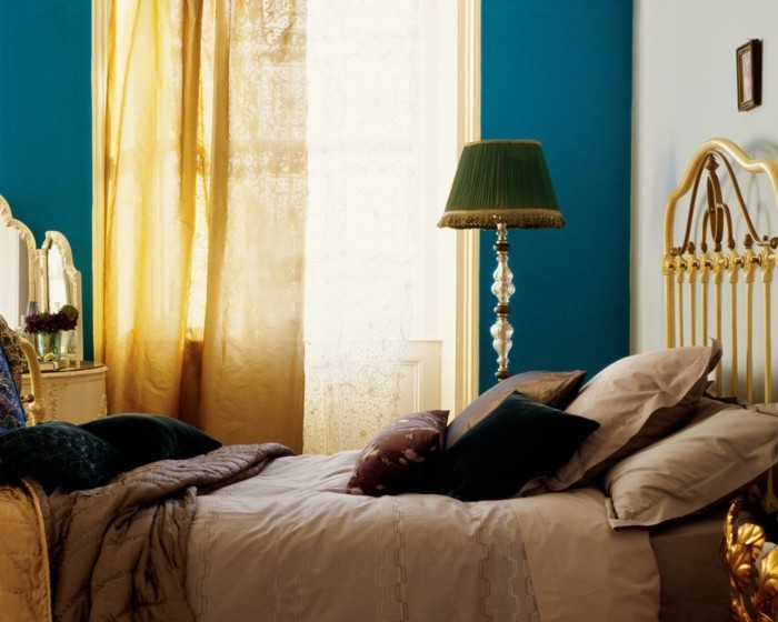 schlafzimmer ideen kleiner raum mit ausgefallener farbkombination