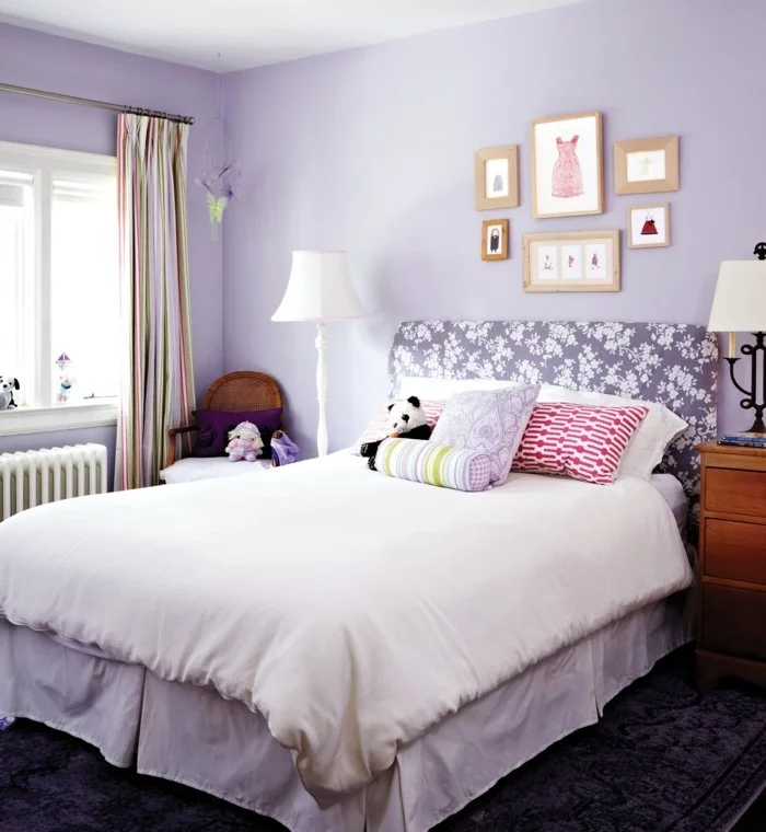 wandfarben lavender benjamin moore im schlafzimmer