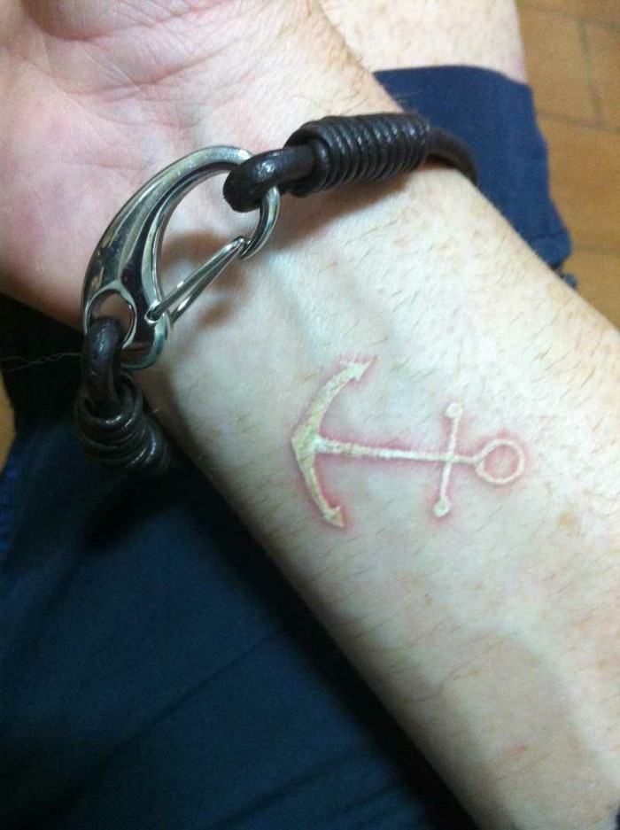 Anker tattoo unterarm mann