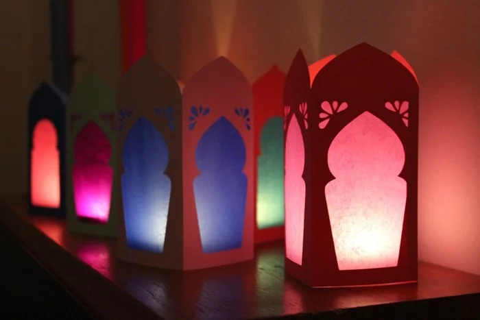 windlichter basteln upcycling ideen ausgefallene gartendeko selber machen basteln mit papier marokannische lampen