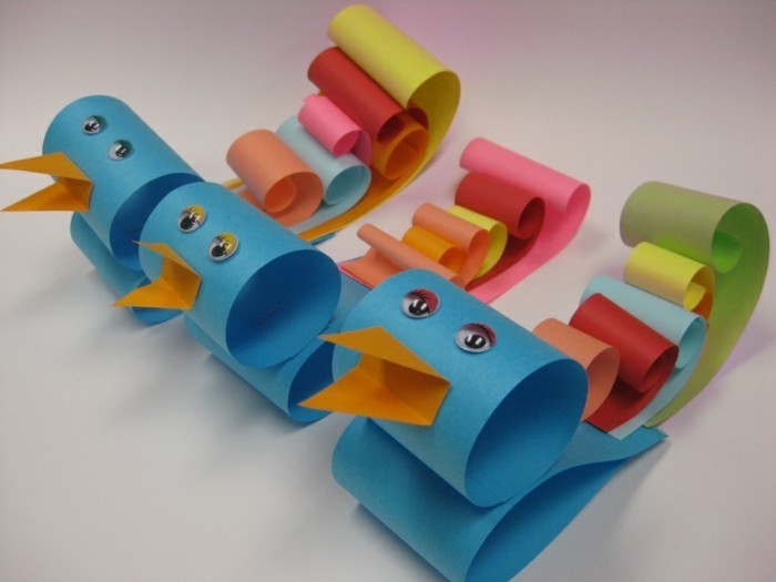 basteln mit kindern bastelideen für vögel aus papier