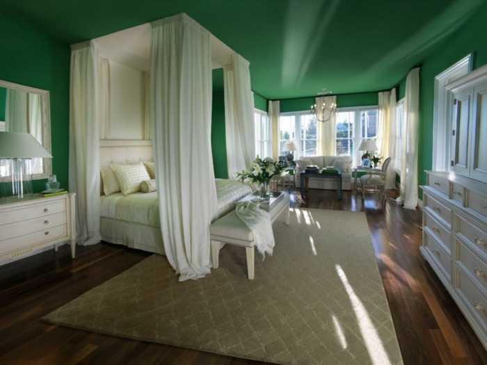 farben erdige nuancen im schlafzimmer setzen grün eignet sich hervorragend dafür