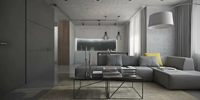 farben modernes wohnzimmer in grau gestalten
