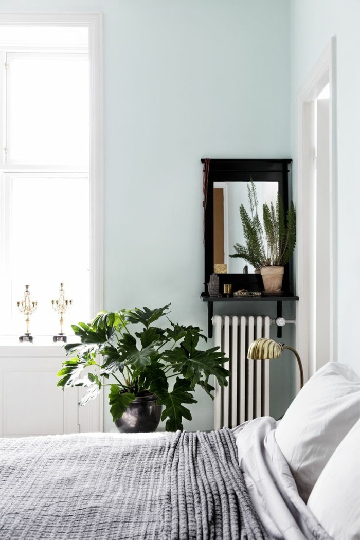 farbgestaltung im schlafzimmer pastelblaue wandgestaltung im schlafbereich