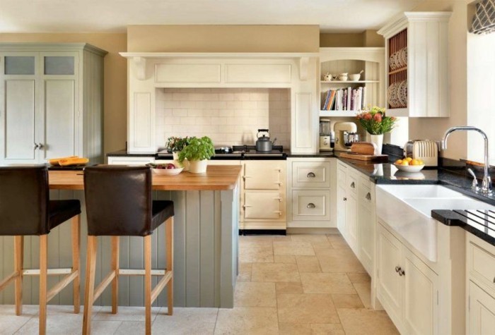 küche l-form frische küchengestaltung mit bodenfliesen und kücheninsel