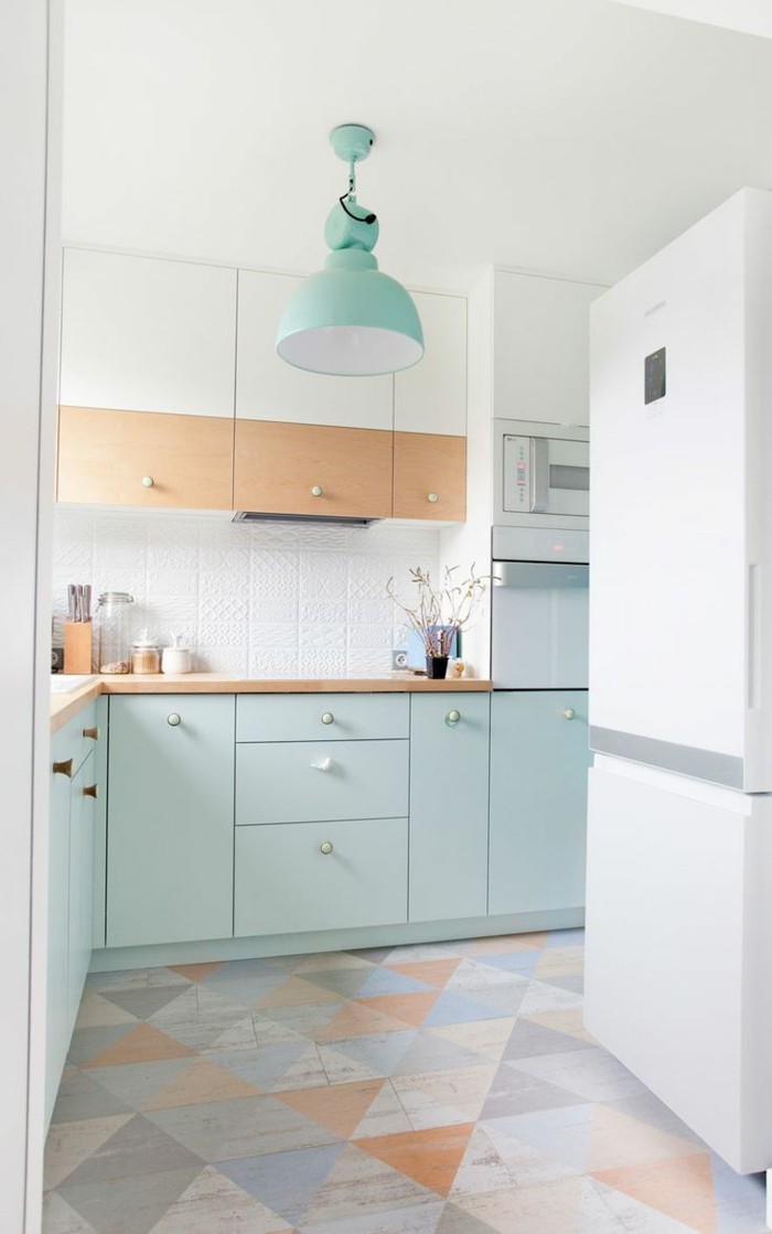 küchenfarben ein frisches ambiente schaffen mit geometrischen mustern