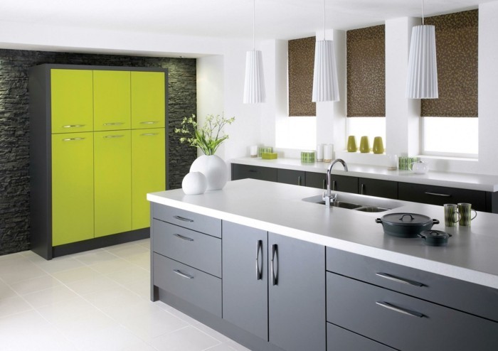küchenfarben grau durch grün aufpeppen