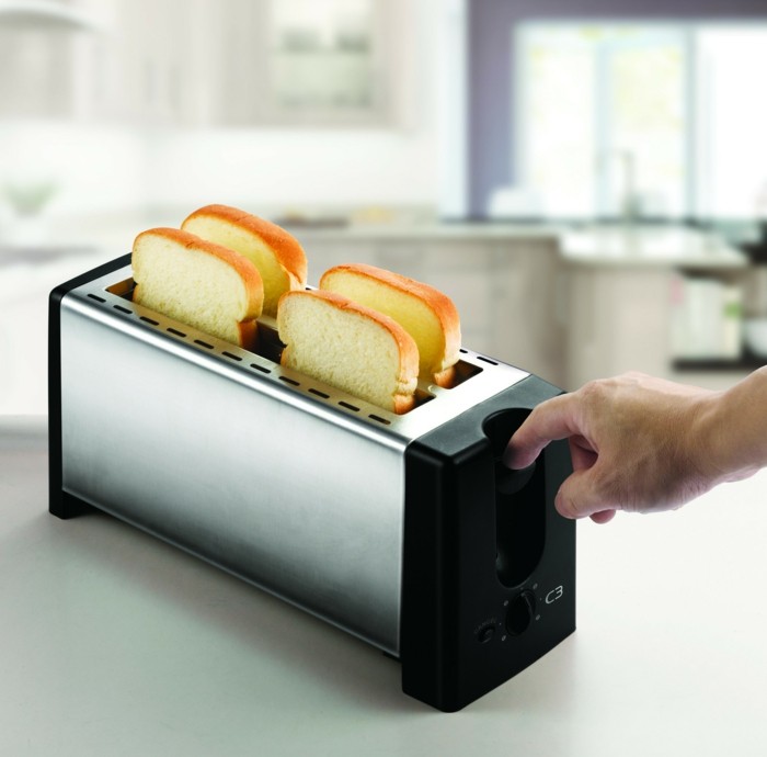 moderne toaster vier scheiben aluminium gehäuse