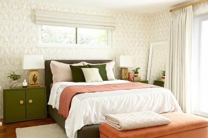 sichtschutz im schlafzimmer helle gardinen erfrischen das ambiente
