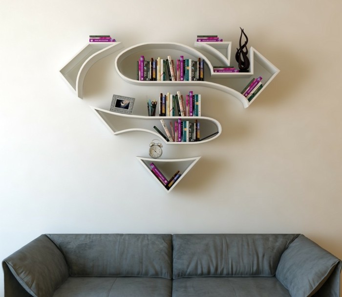 superman superhelden wandregal bücherregal ideen
