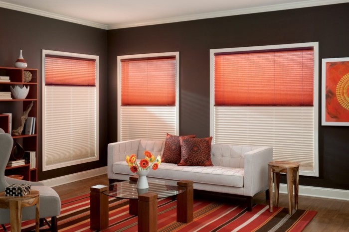 wohnideen wohnzimmer plissee ist eine gute lösung für den sicht und sonnenschutz