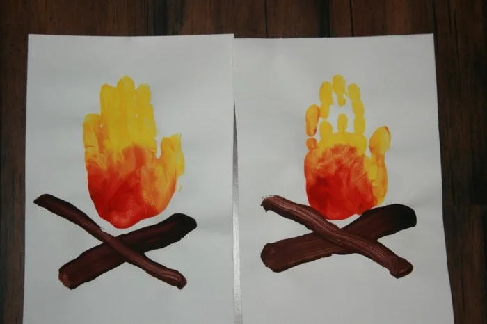 Flammen aus Handabdrücken 