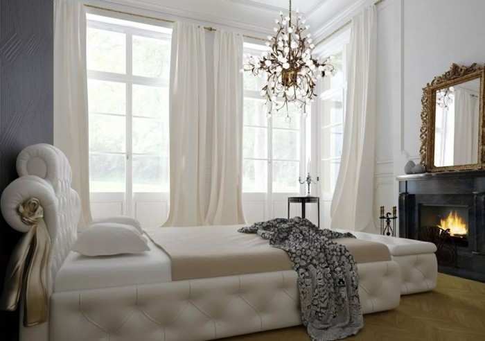 gardinen schlafzimmer elegante weiße gardinen