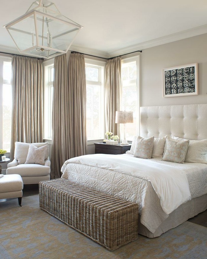 gardinen schlafzimmer in beige und ein helles gemütliches innendesign