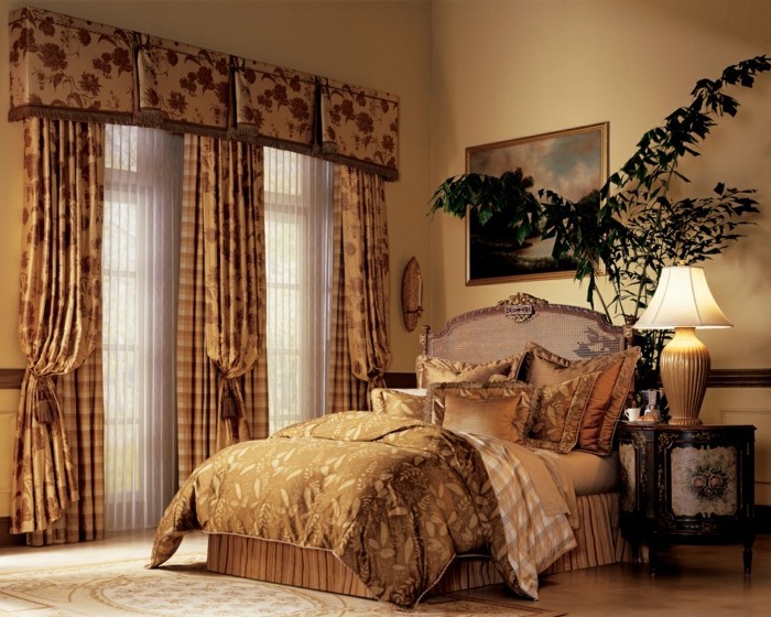 gardinen schlafzimmer stilvolle vorhänge mit schönem blumenmuster
