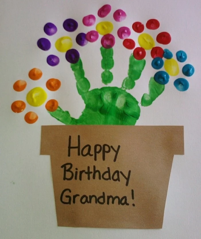 Handabdruck Bilder Geschenkidee für Omas Geburtstag
