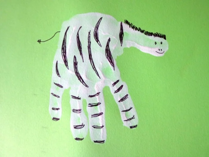 Handabdruck Bilder ausgefallenes Zebra
