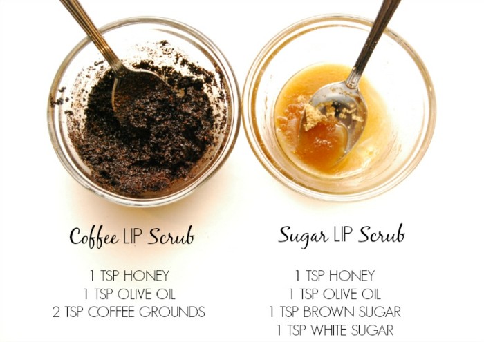 lippenpeeling rezepte honig kaffee lip scrub