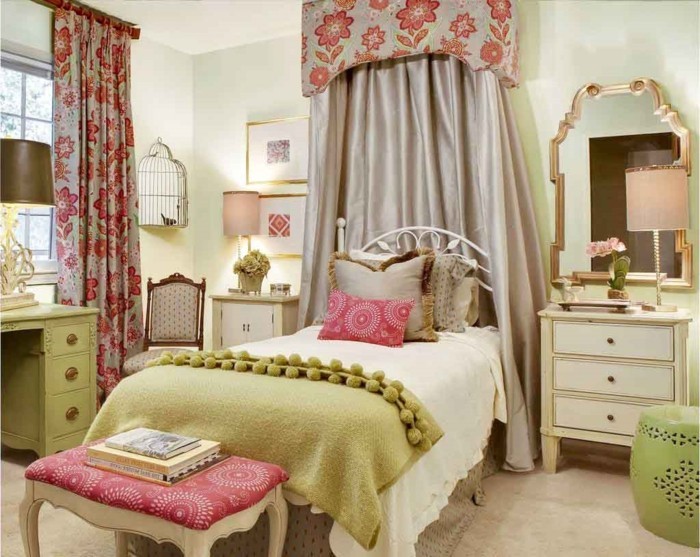 schlafzimmer einrichten elegante florale muster sorgen für heitere stimmung im schlafbereich