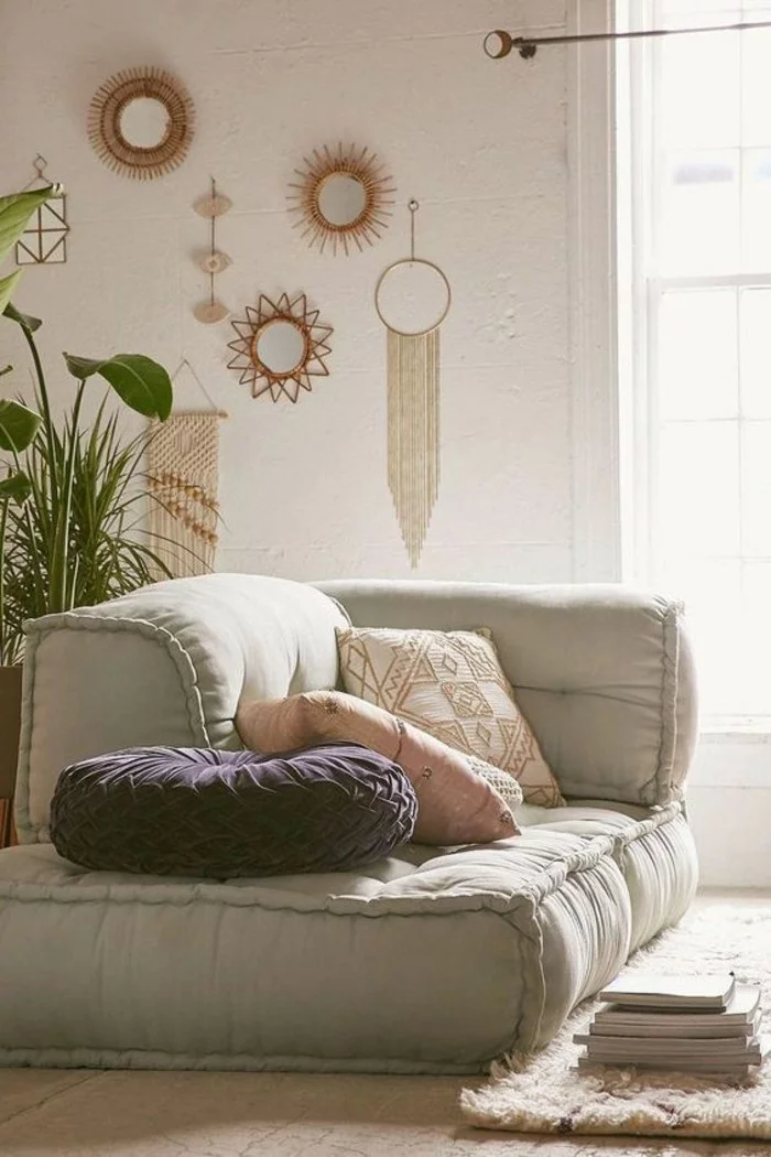 wohnideen wohnzimmer super bequemes sofa mit dekokissen