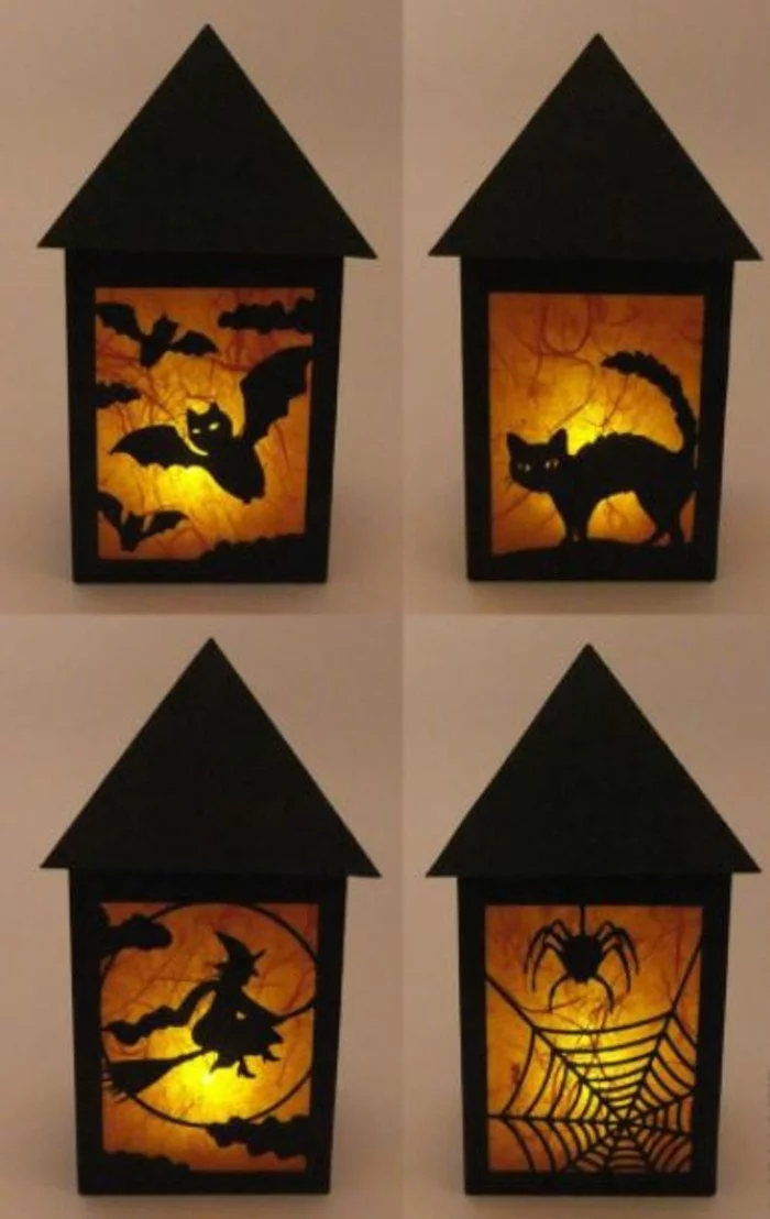 Fensterbilder basteln mit kindern halloween stimmung
