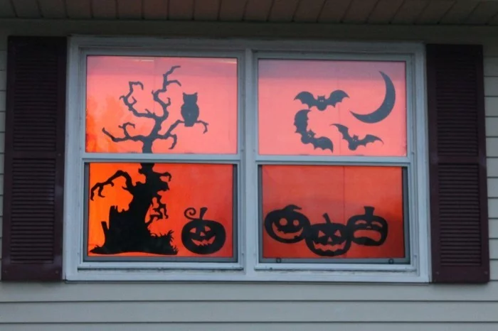 Fensterbilder basteln mit kindern silhouette