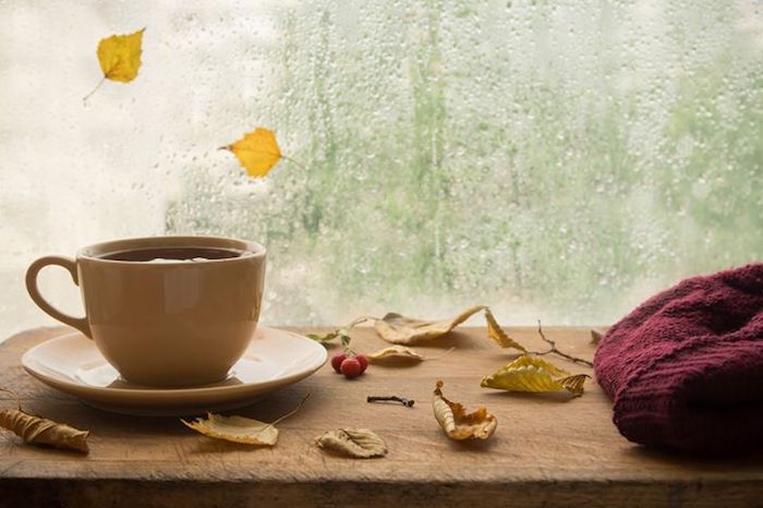 Herbstdeko Komfort Wärme zuhause draußen Regen