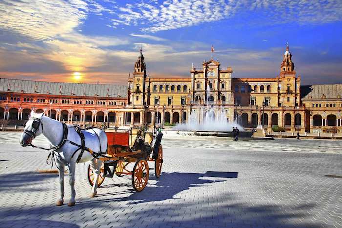 Landmarks of Spain - piazza Espana in Seville, Andalusia