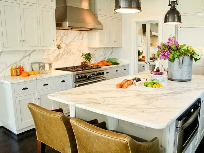 arbeitsplatte küche marmor schickes aussehen
