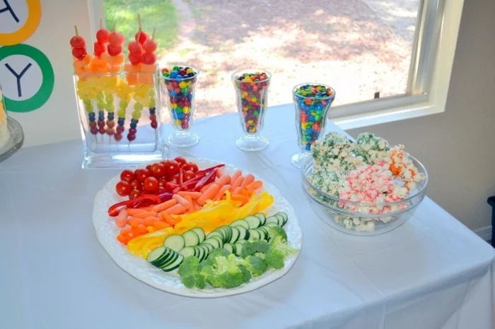 party snacks ideen kindergeburtstag farbgestaltung