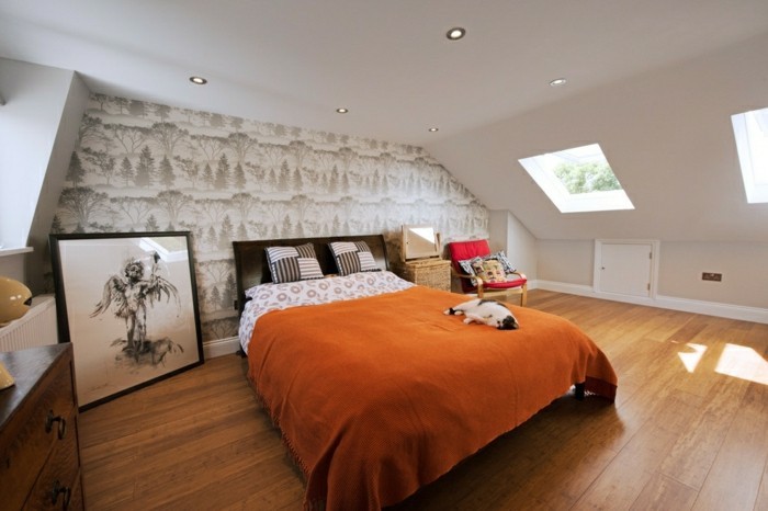 schlafzimmer dachschräge gemütlicher schlafbereich