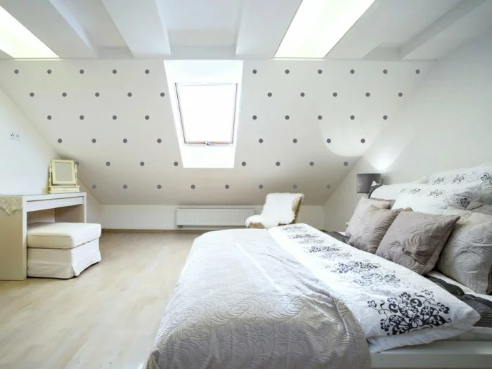 schlafzimmer einrichten schöne tapete und weiße wände