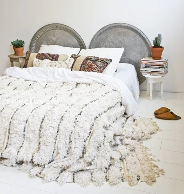 berberbettdecke aus wolle schlafzimmer