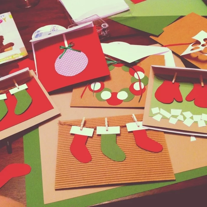 Weihnachtskarten selber basteln diy ideen basteln mit papier