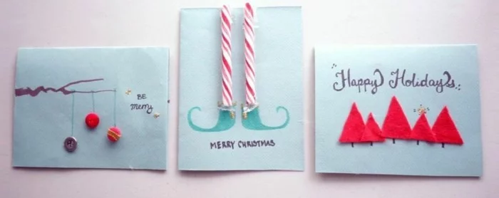 Weihnachtskarten selber basteln diy ideen drei diy karten