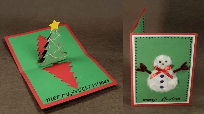 Weihnachtskarten selber basteln diy ideen selbst gemacht