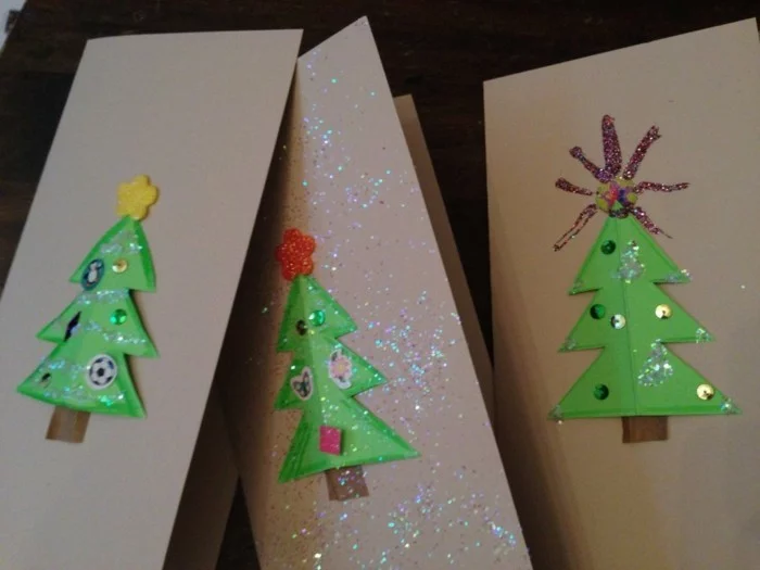 Weihnachtskarten selber basteln diy ideen weihnachtbaeme
