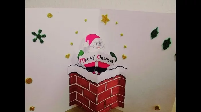 Weihnachtskarten selber basteln diy ideen weihnachtsmann