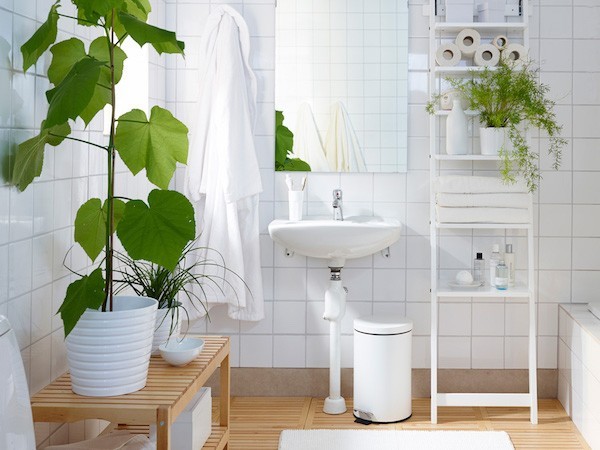 Zimmerpflanzen helles Badezimmer viel Licht grüne Oase ideen